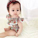 S17528A 2017 Baby Gilrs Rompers Vintage Floral Girl Jumpsuit thumbnail-2