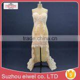 2017 China Manufacturer Customized Sleeveless Chiffon Pleated Skirt Wedding Dress