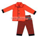 Children Pyjamas 100% Cotton Toddler Girls Ruffle Stripe Kids Halloween Pajamas thumbnail-3