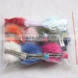 Myfur Cute Red Color Real Mink Fur Pom Pom Hairpin For Fashion Girls thumbnail-6