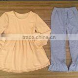 Fall Collection Girl Long Sleeve Cotton Outfit Infant Boutique Fall Ruffle Pant Sets Top Quality Newborn Baby Christmas Outfit thumbnail-1