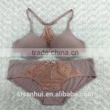 Sexy Women Front Closure Lace Back Bra Panty Set Sexy thumbnail-1