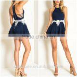 Sexy Cut Out Crocheted Playsuit Fashion Mature Women Wear Clothes thumbnail-1