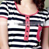 Wholesale Fashion Summer Stripe Designed 1 pc Pajama for Women thumbnail-4