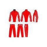 Polyester Red / White Women Basketball Tracksuits Sportswear Zipped Jacket Pocket