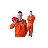 Men Polyester / Cotton Orange Reflective Work Clothing With Long Sleeve