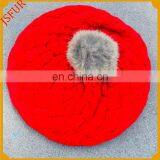Dyed Colourful Genuine Rabbit Fur Pompom Beanie Hat thumbnail-2