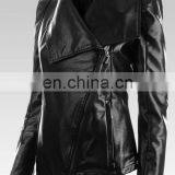 2016 New Design High Quality Black PU Leather Jacket For Women