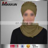 2017 Muslim Clothing Olive Green Plain Pinless Chiffon Instant Scarf thumbnail-1