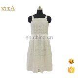 Sweet Girls Summer Style White Lace Knee Length Spaghetti Strap Dress thumbnail-1
