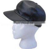 HMB-902B LEATHER BASE BALL CAP BLACK HATS BASEBALL HAT