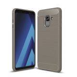 For Samsung Galaxy A8 2018 Case - Shockproof Carbon Fiber Soft TPU Hybrid Cover thumbnail-2