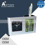 Analog Clock With Photo Frame and Pen Holder thumbnail-1