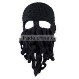 2014 Handmade Knitted Crochet Beard Hat Bicycle Mask Cap Octopus Cool Black SP055 thumbnail-2