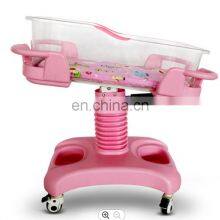 New Born Baby Bed With Wheels Height and Angle Adjustable ABS Baby Bed for Hospital