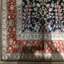 Yamei Lagend Royal Blue Color Handmade Silk Persian Rug and Tapestry for Sale thumbnail-4