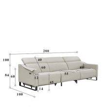 Modern Minimalist First Layer Cowhide Living Room Sofa Armrest Creative Design Leather Functional Sofa Combination thumbnail-4