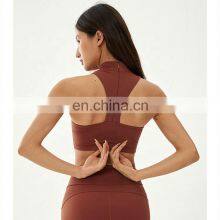 Custom Sexy Adjustable Invisible Zipper Sports Bras Women High Impact Backless Yoga Tops thumbnail-2