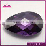 Pear Checkerboard Cut Colored cz Gemstone thumbnail-1