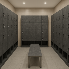 Compact Laminate Locker Z Shape Storage Cabinet HPL Locker