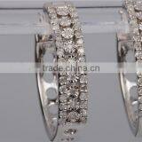 Wholesale Fashion 925 Sterling Silver Shine Plates With Zircon Hoop Earrings for Women thumbnail-4