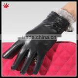 Rabbit Fur Lined High Fashion Leather Glove From Leather Glove Manufacture thumbnail-1