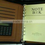 Manufacturer Supply Custom pu Leather Notebook With Calculator and Zipper
