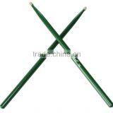 Music Band 5A Drum Sticks Maple Wood Green Colored Portable Drumsticks Pack of 2