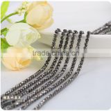 SS6 to SS38 Gunmetal Wholesales AAA Quality Shinny Crystal Cup Roll Rhinestone Chain for Jewelry Cheapest