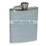 Stainless Steel Birthday Gift Leather Cover Wine Hip Flask