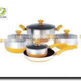 Yellow Color Painting Non-stick & Ceramic Coated Cookware Set Pots and Pans thumbnail-3