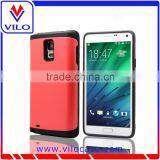 Combo Materails Card Hold Touch Armor Hybrid Case for Samsung Note 4 With Mirror thumbnail-2