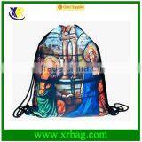 Women Mochila Man Gym Bags Travel Backpack Cathedral Printing Drawstring Bag Backpack