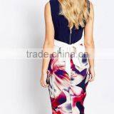 2016 OEM&ODM Wholesale High Quality Pencil Dresses With Navy Floral thumbnail-4