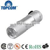 9 LED Energy Saving Lamp Argyle Flashlight Torch Silver thumbnail-1