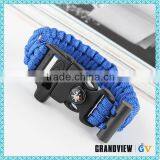 Outdoor Survival 7 Strands 550 Paracord Bracelet With Flint Fire Start Compass and Whistle thumbnail-5