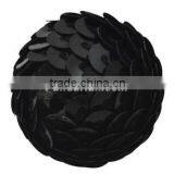 Woven Beads, Acrylic Wrapped With Paillette, Black, 20mm Long, 22mm Wide, Hole: 3mm(CR177Y-3) thumbnail-1