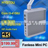 2016 Latest Fanless Mini PC 4GB RAM 64GB SSD Intel Core i3 4158u 2.0G Desktop Computer Windows 7 thumbnail-1