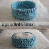 Various Colors Knitted Thick Yarn Basket Baby Photography Bowl Unisex Baby Boy Girl thumbnail-5