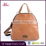 Small brown backpack Pu leather cosmetic pu bag