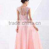 Exquisite Beaded Sexy Embroidered Backless Pleated Cap Sleeveless Evening Gown Formal Dress Patterns for Girls thumbnail-3