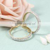 2016 Latest 18k Gold Plated Stainless Steel Cubic Zirconia Diamonds Hoop Earrings thumbnail-5
