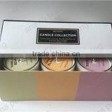 a Set of Three 4oz Scented Candle in Paper Box, Gift Box for Candle Packing