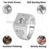 Hot Sale Fashion 925 Sterling Silver Ring Gypsy Setting Micro Zircon Ring for Men thumbnail-2