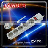 Hot Sale High Quality Germany 5 Way Switch Gray Extension Socket Power Strip 16A 220V Child Protector