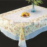 TJ-4909 Transparent Emboossed Tablecloth With Golden & Silver