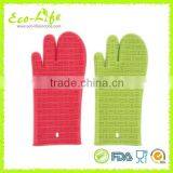 Longer 34cm Ticker 230G 3 Fingers Kitchen Silicone Oven Mitt, BBQ Gloves thumbnail-1