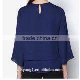 Contrast Trim Double Layer Top Fashion Woman Shirt thumbnail-3