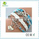 Promotional Elegant Infinity Bracelet Double Wing Bracelet ,silver&gold Plated Wax Infinity Bracelet as Gift thumbnail-4