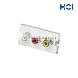 Bezel With Nickel-Plated RCA RGB Style Audio and Video Connector thumbnail-4